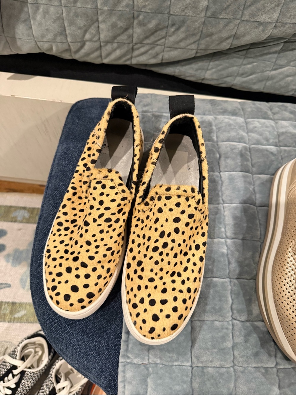 Women's Yellow Cheetah Print Slip-On Loafers